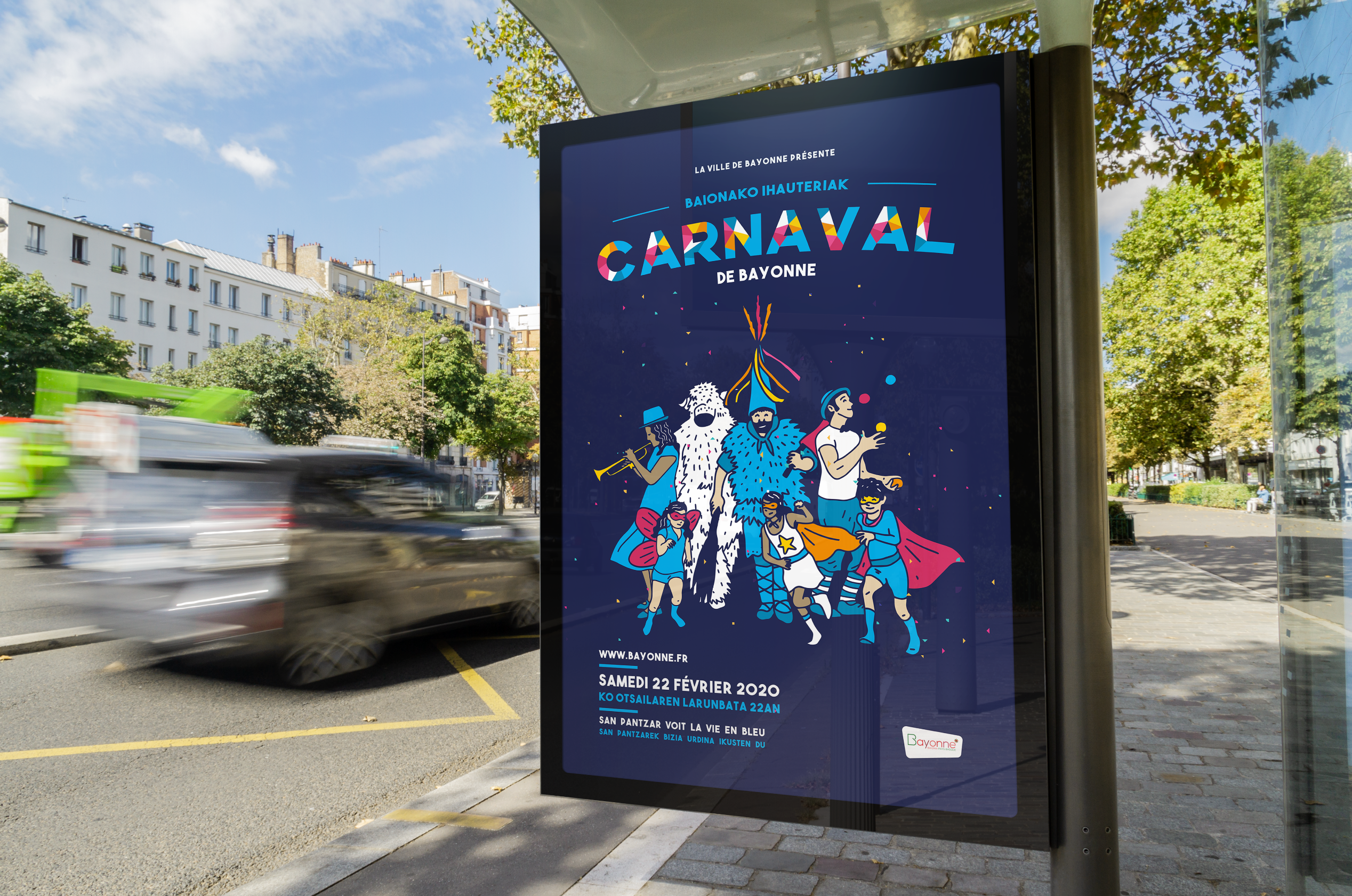 Carnaval Bayonne affiche rue