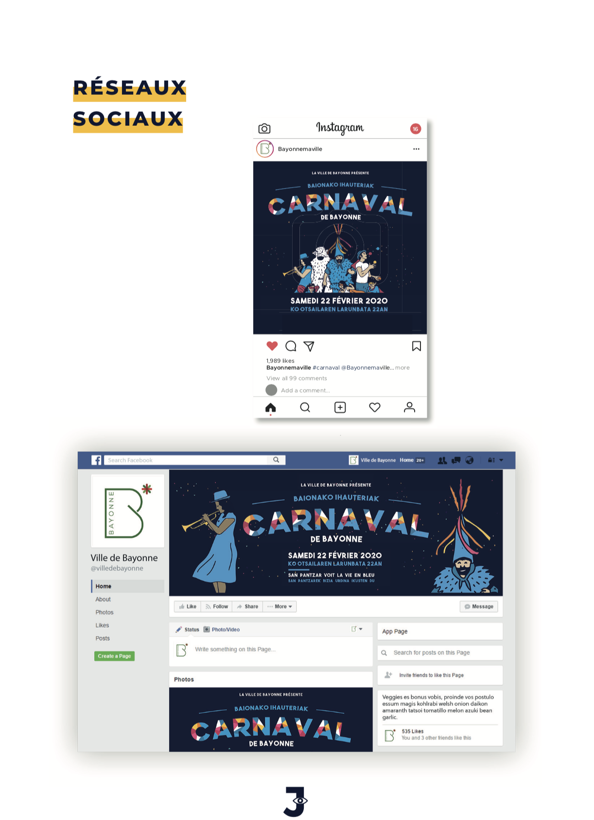 Carnaval Bayonne réseaux sociaux